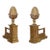 Pair of 1940s French Gilt Bronze Chenets or Andirons in the Form of Either Pineapples, Pine Cones or For Sale