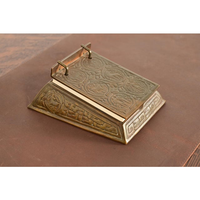 Tiffany Studios New York Zodiac Pattern Bronze Perpetual Desk Calendar or Memo Pad Holder For Sale - Image 13 of 13