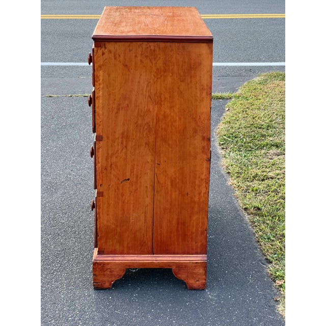 Early 19th Century Antique Pine Chippendale Chest on Bracket Base With Double Drawer Dated 1808 For Sale - Image 5 of 11