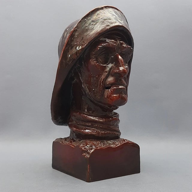 Brown Ceramic Fisherman Sculpture by A. Ferreri for Cacciapuoti, 1950s For Sale - Image 8 of 16