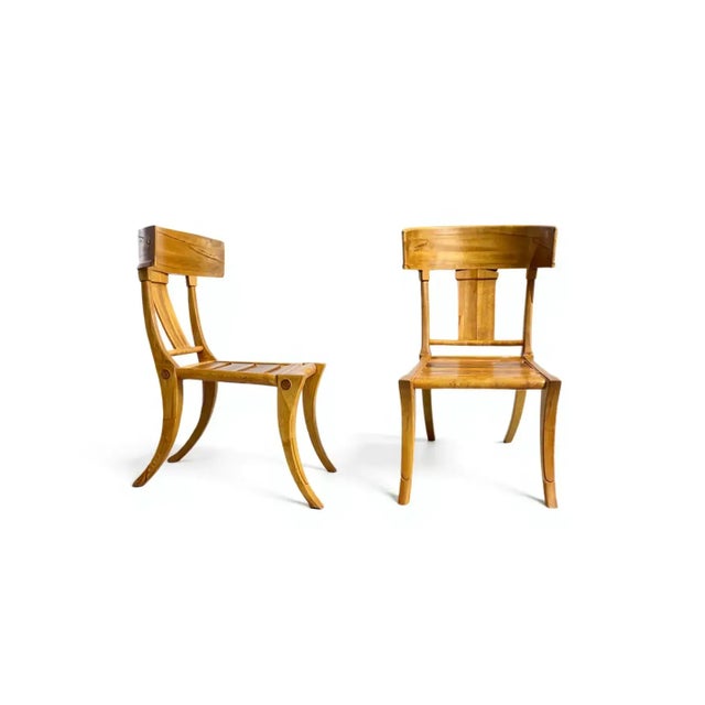 2010s Teak Klismos Patio Dining Chairs. - Set of 12 For Sale - Image 5 of 5