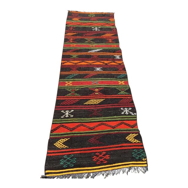 Vintage Turkish Kilim Runner - 31.5" X 112" For Sale
