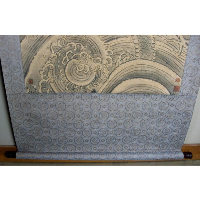 Early 20th Century Chinese Double Dragons Scroll For Sale - Image 9 of 11