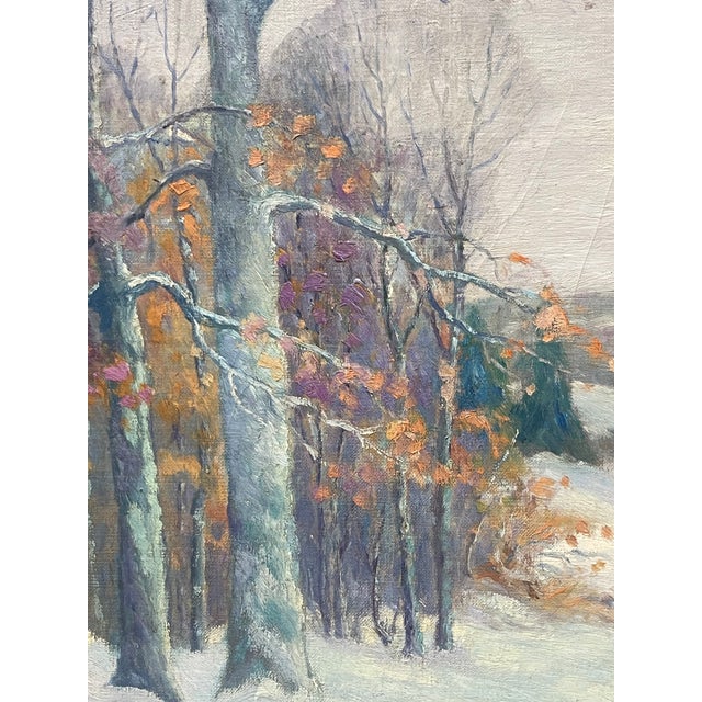 1930s A Snowy Scene by Carl Berglund For Sale - Image 5 of 12