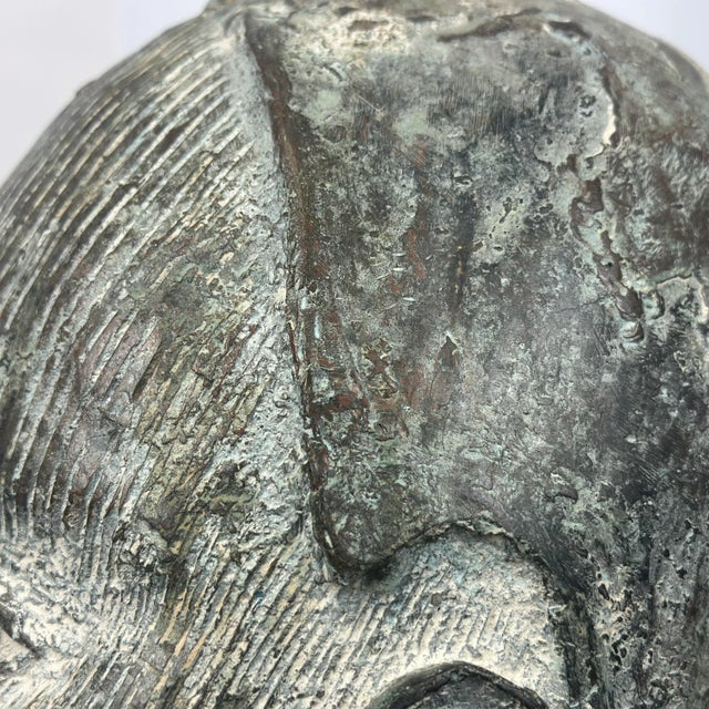 Verdigris Benin Patinated Bronze Head For Sale - Image 8 of 13