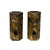 1990s Pair Chinese Matte Gold Scenery Hexagonal Display Wood Brush Pots Vase For Sale - Image 5 of 18