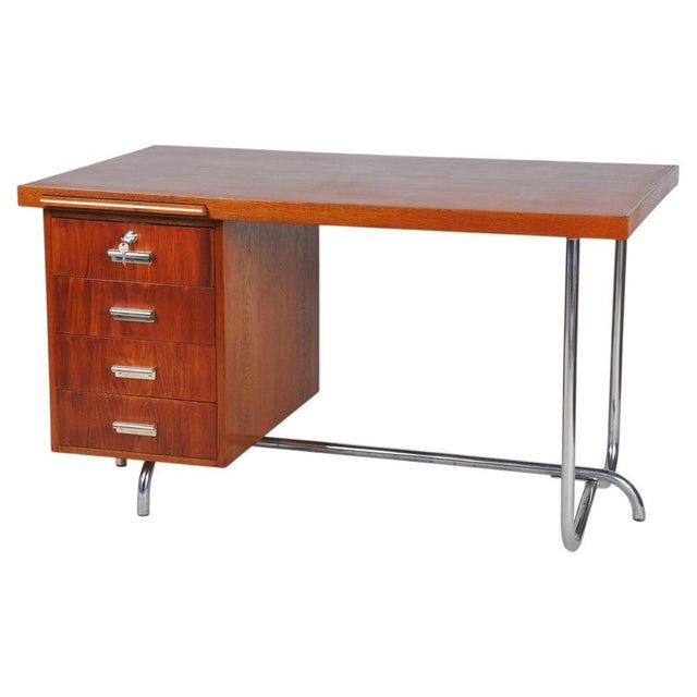 Bauhaus Writing Desk in Oak by Hynek Gottwald, Czechia, 1930s For Sale - Image 16 of 16