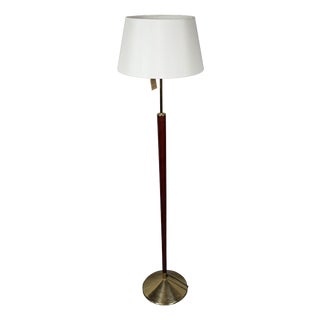Eglo Floor Lamp in Wood and Brass For Sale