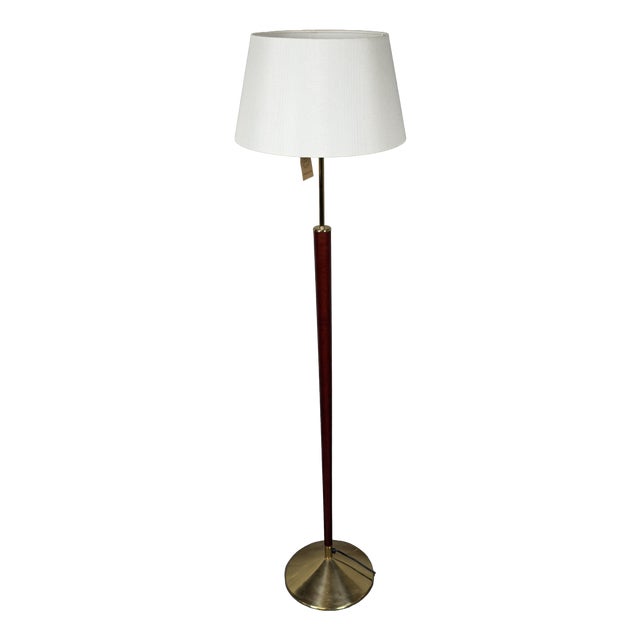 Eglo Floor Lamp in Wood and Brass For Sale