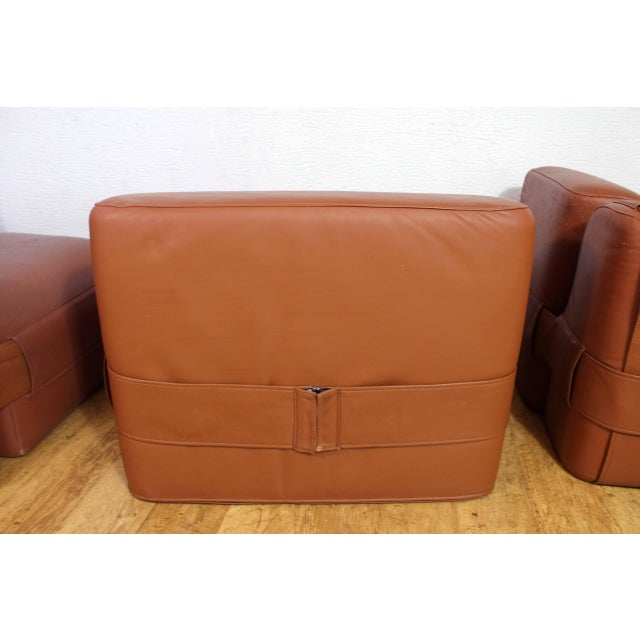 Leather Model 932 Modular Sofa by Mario Bellini for Cassina, 1960s, Set of 3 For Sale - Image 14 of 18