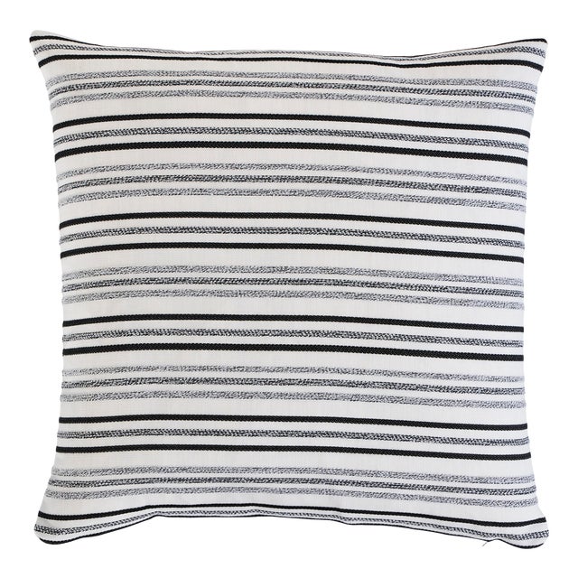 Schumacher Poplar Indoor & Outdoor 24" Pillow in Carbon For Sale
