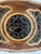 Mexican Midcentury Black & Gold Floral Mexican Batea Bowl For Sale - Image 3 of 5