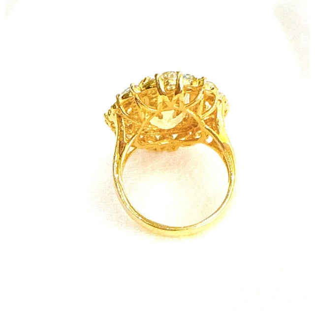 Bochic Capri Vintage Lemon Topaz & Sapphire Ring, 18K Gold & Silver For Sale In New York - Image 6 of 10
