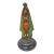 A striking Art Deco bronze sculpture of an elegant woman lifting a richly patterned emerald cloak overhead. This piece...