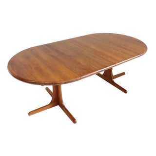 Vintage Danish Round Extendable Dining Table in Teak, 1960s For Sale