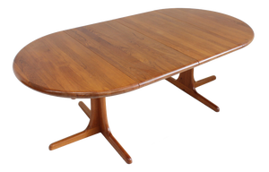 Vintage Danish Round Extendable Dining Table in Teak, 1960s