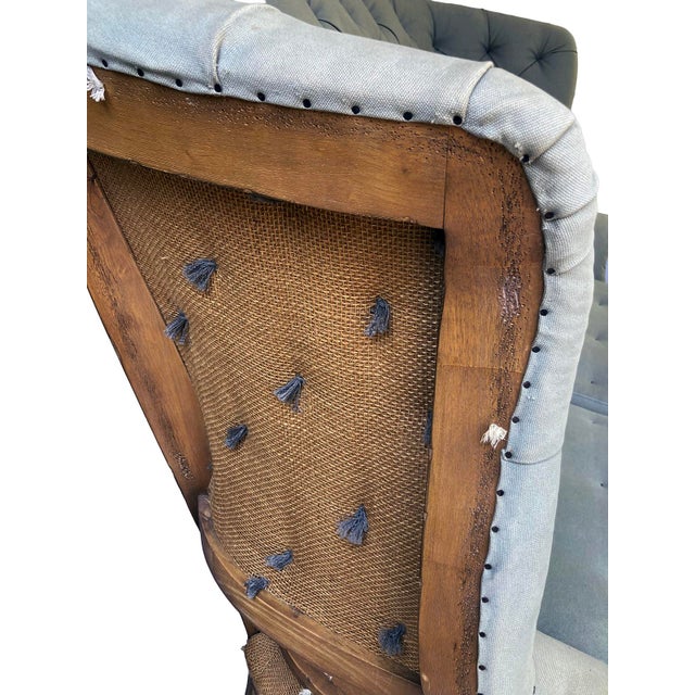 Vintage Deconstructed 19th C. English Wing Settee, Restoration Hardware For Sale - Image 11 of 12