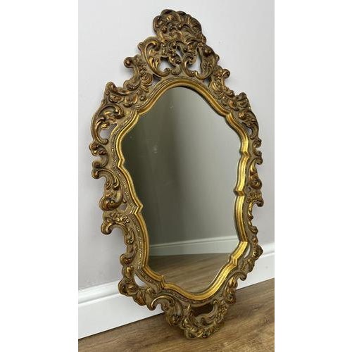 Goldenrod Vintage French Ornate Wall Mirror For Sale - Image 8 of 8