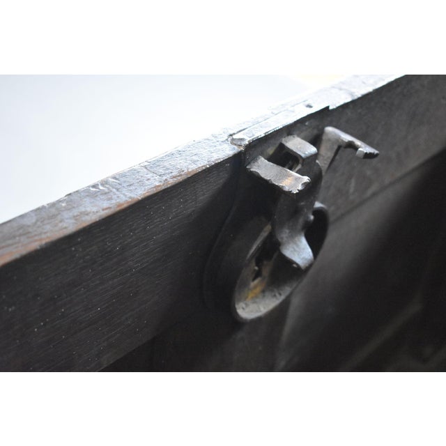 Antique Oak Marriage Chest, 1650 For Sale - Image 11 of 15