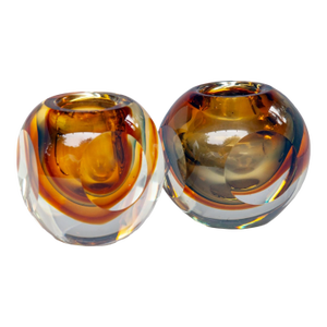 Pair of Late 20th Century Crystal Glass Vases