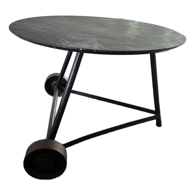 Iron and Marble Antique Dining Table For Sale