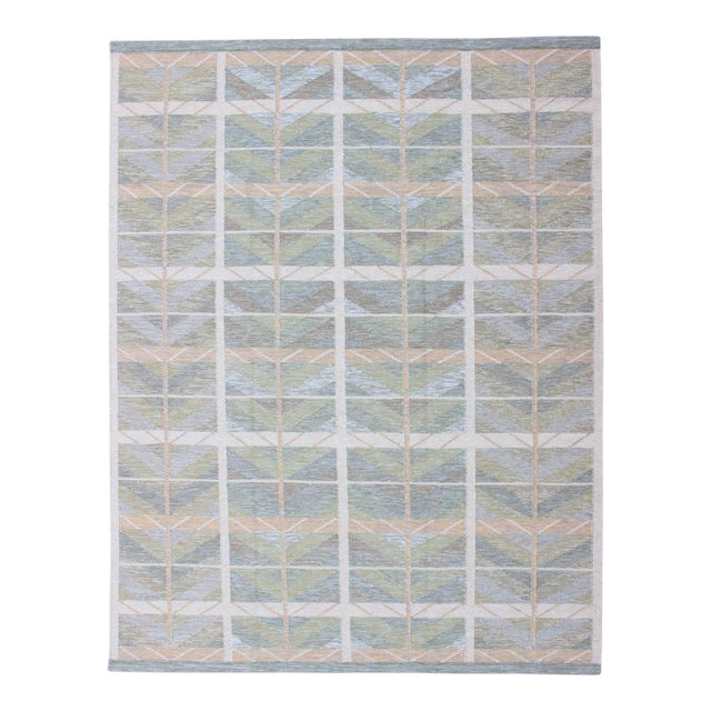 Scandinavian Flat-Weave Design Rug by Keivan Woven Arts, 9'1 X 12'0 For Sale