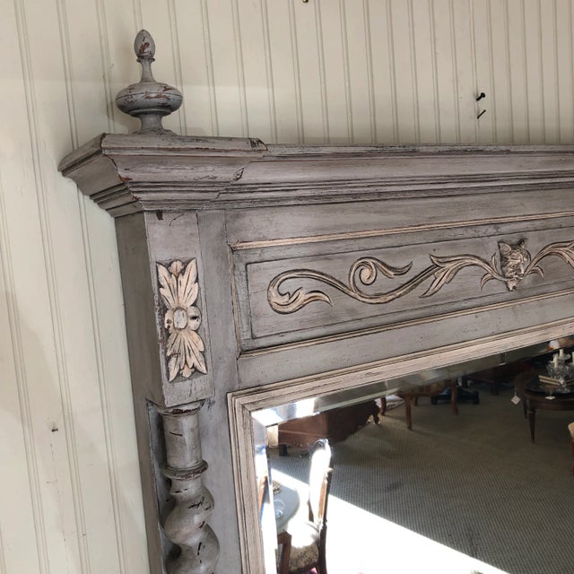 Late 19th Century Painted Barley Twist Trumeau Mirror For Sale - Image 4 of 9