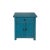 This is an oriental style end table nightstand painted with a distressed bolection blue lacquer surface color. Simple...