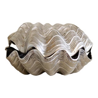 Two Arthur Court Giant Aluminum Clam Shell Bowls, Sold Separately For Sale