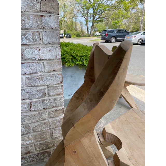 European Studio Art Chair in Carved Wood In the Manner of Jean Touret For Sale - Image 11 of 18