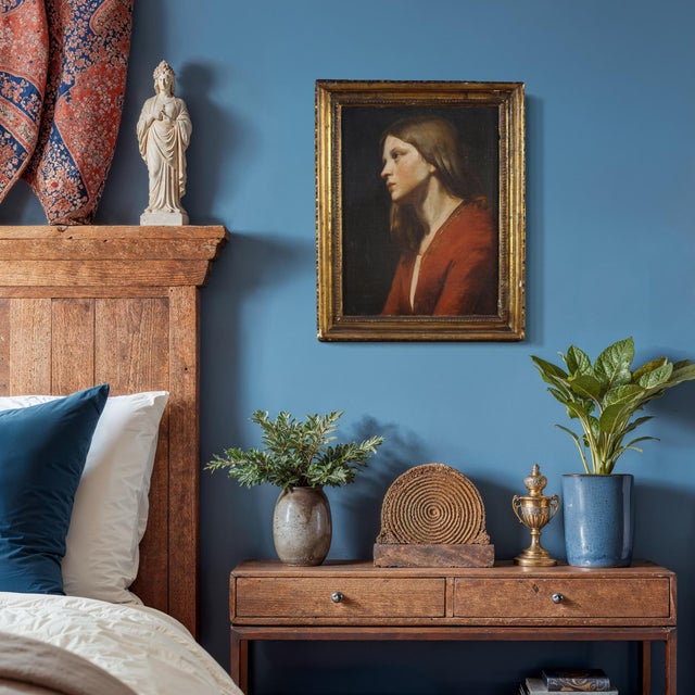 Italian Artist, Portrait of a Young Girl, 1850, Oil on Canvas, Framed For Sale - Image 10 of 16