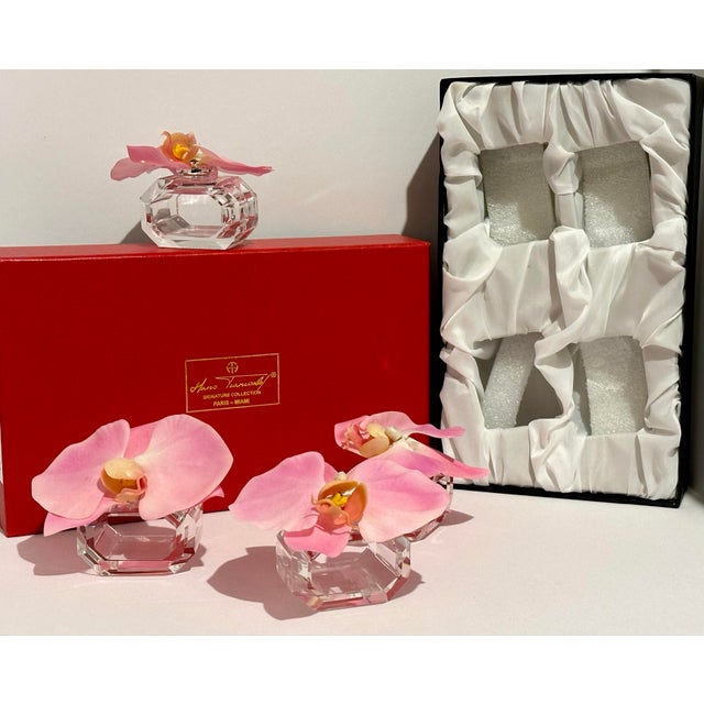 2010s Pink Orchid Napkin Rings by Hans Turnwald- Set of 4 For Sale - Image 5 of 11