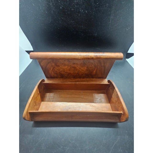 Vintage Curved-Top Highly Figured Burl Wood Eyeglass Box