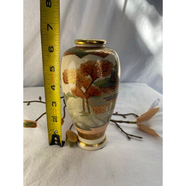 Japanese Satsuma Landscape Vase With Gilt Temple Scene, Late Meiji–Taishō Period For Sale - Image 9 of 9