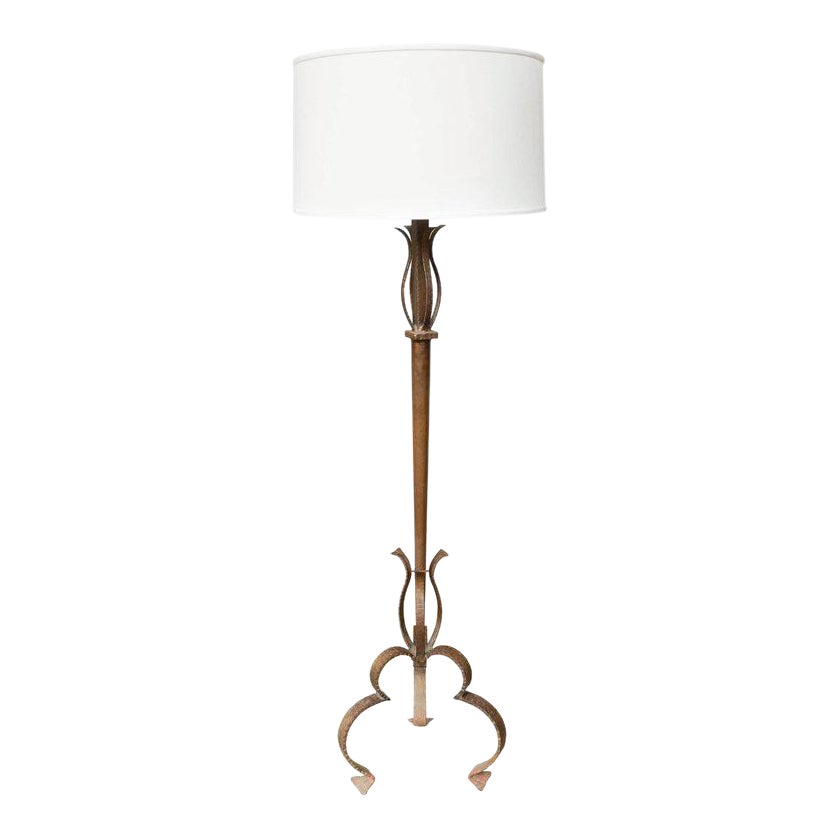 Large Spanish Gilt Iron Floor Lamp Chairish
