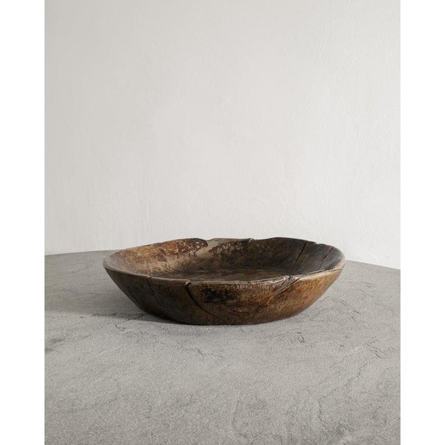 Antique French Wooden Oak Bowl, 1800s For Sale - Image 3 of 6