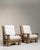 1970s Brutalist Cream Wood Pair of Club Chairs For Sale - Image 13 of 13