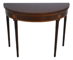 Antique Sheraton Bench Made Inlaid Mahogany Games Table