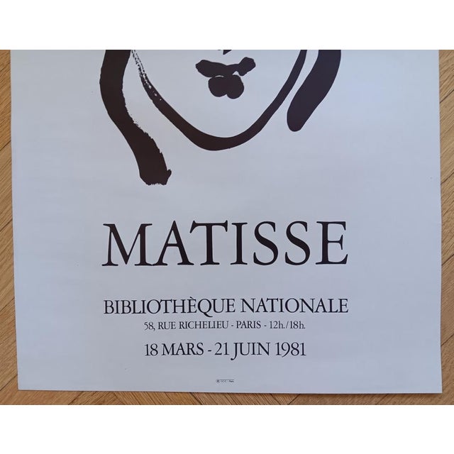 Modern Original Exhibition Poster, National Library, Paris after Henri Matisse, 1981 For Sale - Image 3 of 8