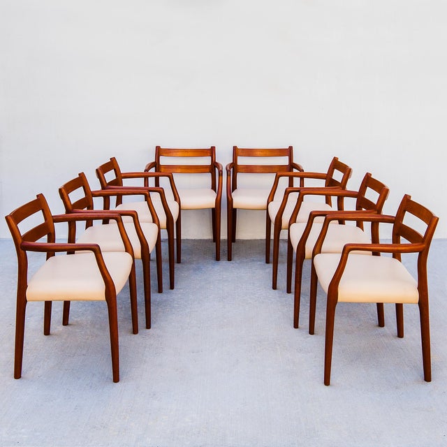 1970s Restored Niels Moller Model 67 Danish Modern Dining Chairs in Teak & Leather For Sale - Image 18 of 18