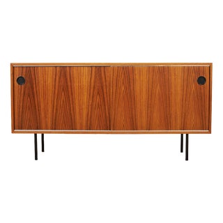 Schiebetürkorpus 943 Sideboard with Chrome-Plated Tubular Steel Legs and Rosewood Veneer by Kurt Thut for Thut Möbel, 1953 For Sale