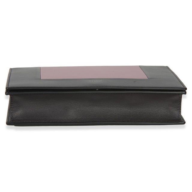 2010s Grey Pink Smooth Calfskin Frame Evening Clutch On Chain For Sale - Image 5 of 9