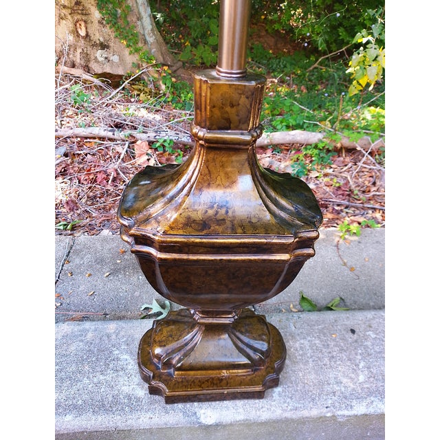 The Marbro Lamp Company Marbro Lamp Company Faux Tortoise Finish Urn Lamp For Sale - Image 4 of 7