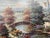 Textile Late 20th Century Original Oil on Canvas of Countryside Bridge and Garden For Sale - Image 7 of 10
