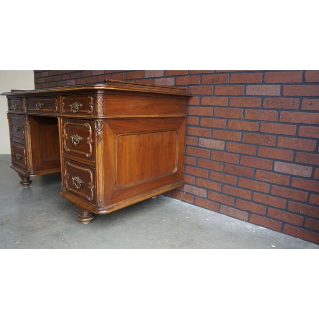 Late 19th Century Late 19th Century Austrian Leather Top Desk For Sale - Image 5 of 6