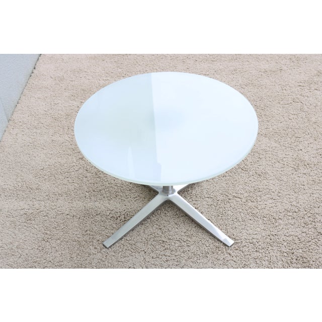 Modern Pearson Lloyd for Coalesse Bob Round Glass Top Occasional Coffee Table For Sale - Image 9 of 13