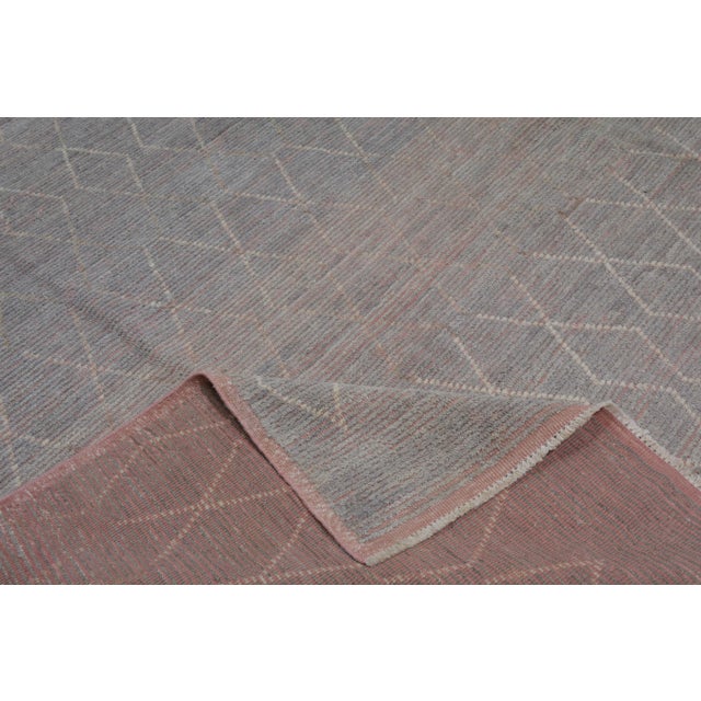 Moroccan Hand Knotted Modern Rug With Natural Color Organic Wool and Soft Texture,8'2"x10'8" For Sale In New York - Image 6 of 7