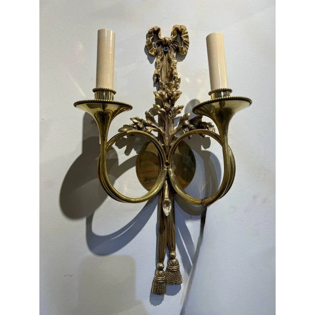 1920 French Gilt Bronze Sconces - a Pair For Sale - Image 4 of 6