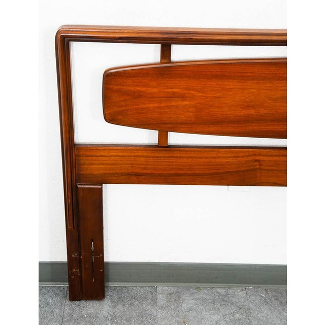 Mid Century Modern Headboard Queen Lane Rhythm Bed Frame Walnut MCM Danish Wood For Sale - Image 10 of 12