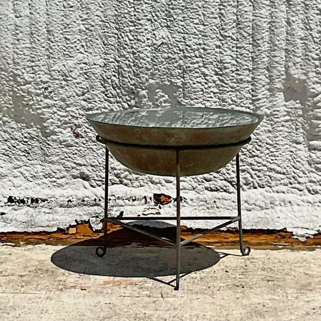 Metal Vintage Patinated Collectors Drum Table For Sale - Image 7 of 13